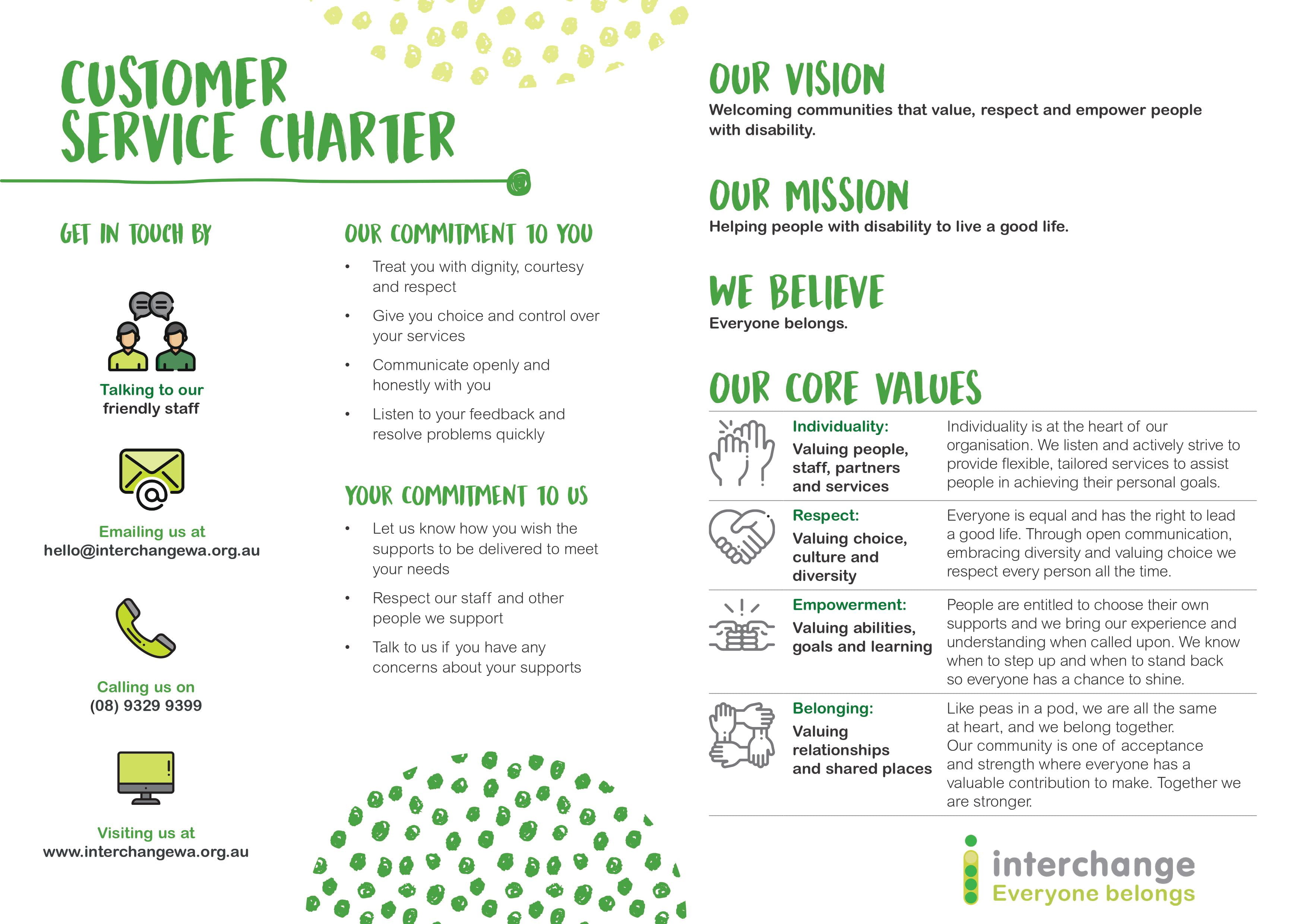 Customer Service Charter Fact Sheet