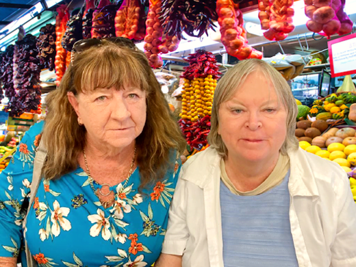 Two women at the market