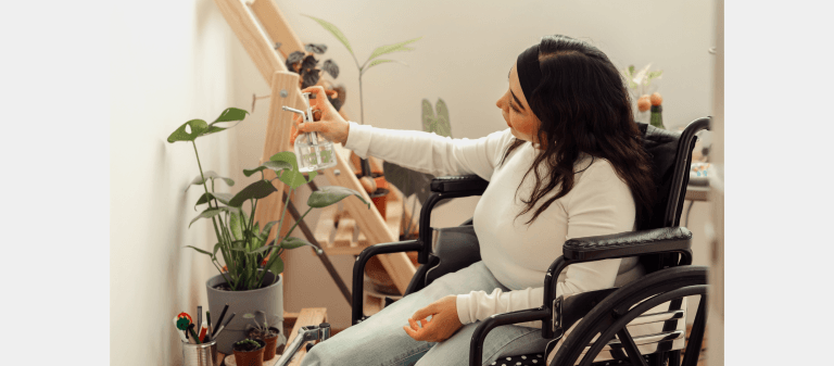 Person enjoying their time at a SIL Home